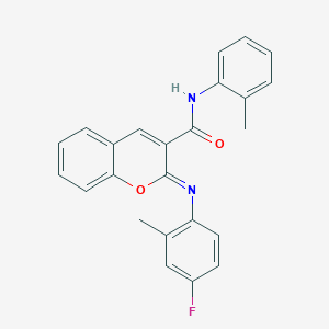 (2Z)-2-[(4-fluoro-2-methylphenyl)imino]-N-(2-methylphenyl)-2H-chromene-3-carboxamide