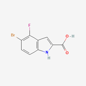 molecular formula C9H5BrFNO2 B2972643 5-bromo-4-fluoro-1H-indole-2-carboxylic acid CAS No. 1784350-40-8