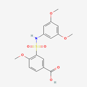 molecular formula C16H17NO7S B2972653 3-[(3,5-Dimethoxyphenyl)sulfamoyl]-4-methoxybenzoic acid CAS No. 710989-29-0