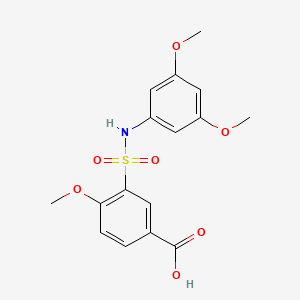 molecular formula C16H17NO7S B2972653 3-[(3,5-二甲氧基苯基)磺酰基]-4-甲氧基苯甲酸 CAS No. 710989-29-0