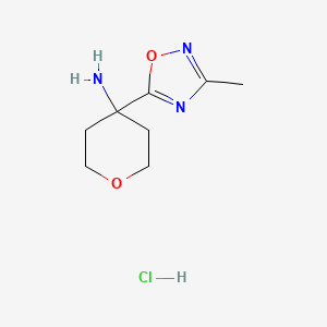 4-(3-Methyl-1,2,4-oxadiazol-5-yl)oxan-4-amine;hydrochloride