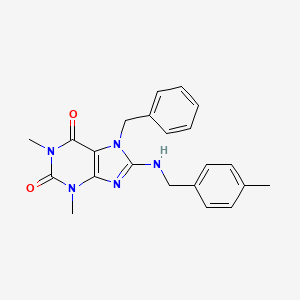 molecular formula C22H23N5O2 B2972657 7-Benzyl-1,3-dimethyl-8-[(4-methylphenyl)methylamino]purine-2,6-dione CAS No. 332905-33-6