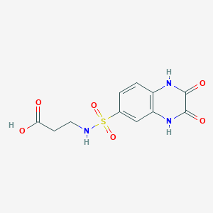 molecular formula C11H11N3O6S B2972659 3-{[(2,3-Dioxo-1,2,3,4-tetrahydroquinoxalin-6-YL)-sulfonyl]amino}propanoic acid CAS No. 939746-10-8