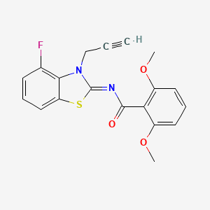 molecular formula C19H15FN2O3S B2972662 (Z)-N-(4-fluoro-3-(prop-2-yn-1-yl)benzo[d]thiazol-2(3H)-ylidene)-2,6-dimethoxybenzamide CAS No. 865249-03-2