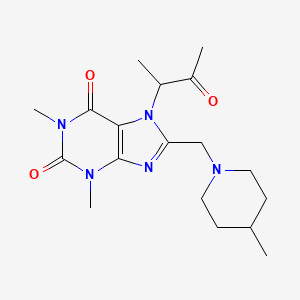 1,3-Dimethyl-8-[(4-methylpiperidin-1-yl)methyl]-7-(3-oxobutan-2-yl)purine-2,6-dione