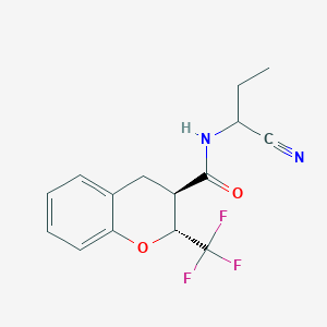 molecular formula C15H15F3N2O2 B2972667 (2R,3R)-N-(1-Cyanopropyl)-2-(trifluoromethyl)-3,4-dihydro-2H-chromene-3-carboxamide CAS No. 2248616-68-2