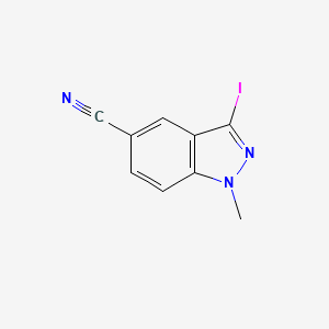 molecular formula C9H6IN3 B2972674 3-iodo-1-methyl-1H-indazole-5-carbonitrile CAS No. 1426423-63-3