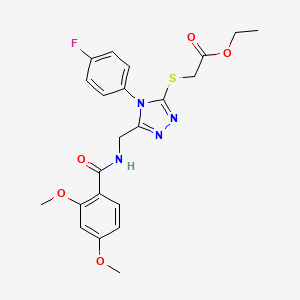 ethyl 2-((5-((2,4-dimethoxybenzamido)methyl)-4-(4-fluorophenyl)-4H-1,2,4-triazol-3-yl)thio)acetate