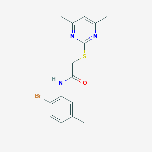 molecular formula C16H18BrN3OS B297268 N-(2-bromo-4,5-dimethylphenyl)-2-[(4,6-dimethylpyrimidin-2-yl)sulfanyl]acetamide 