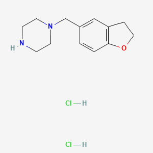 molecular formula C13H20Cl2N2O B2972680 1-(2,3-Dihydro-1-benzofuran-5-ylmethyl)piperazine dihydrochloride CAS No. 1052545-84-2