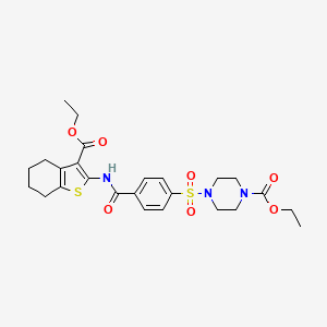 Ethyl 4-((4-((3-(ethoxycarbonyl)-4,5,6,7-tetrahydrobenzo[b]thiophen-2-yl)carbamoyl)phenyl)sulfonyl)piperazine-1-carboxylate