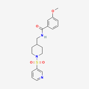 molecular formula C19H23N3O4S B2972683 3-methoxy-N-((1-(pyridin-3-ylsulfonyl)piperidin-4-yl)methyl)benzamide CAS No. 1428364-55-9