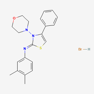 molecular formula C21H24BrN3OS B2972685 (Z)-3,4-dimethyl-N-(3-morpholino-4-phenylthiazol-2(3H)-ylidene)aniline hydrobromide CAS No. 1180033-12-8
