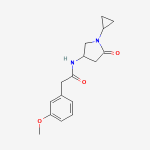 molecular formula C16H20N2O3 B2972689 N-(1-cyclopropyl-5-oxopyrrolidin-3-yl)-2-(3-methoxyphenyl)acetamide CAS No. 1396859-31-6