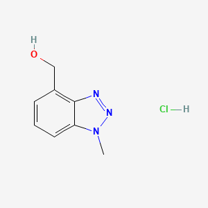 molecular formula C8H10ClN3O B2972693 (1-Methylbenzotriazol-4-yl)methanol;hydrochloride CAS No. 2287341-67-5