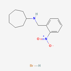 molecular formula C14H21BrN2O2 B2972698 N-(2-nitrobenzyl)cycloheptanamine hydrobromide CAS No. 1609402-67-6; 355382-89-7