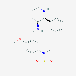 molecular formula C21H29N3O3S B029727 N-[4-甲氧基-3-[[[(2S,3S)-2-苯基哌啶-3-基]氨基]甲基]苯基]-N-甲基甲磺酰胺 CAS No. 182822-62-4