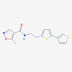 molecular formula C15H14N2O2S2 B2972704 N-(2-([2,3'-bithiophen]-5-yl)ethyl)-5-methylisoxazole-4-carboxamide CAS No. 2034547-40-3