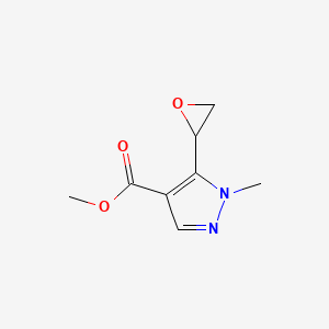 molecular formula C8H10N2O3 B2972706 Methyl 1-methyl-5-(oxiran-2-yl)pyrazole-4-carboxylate CAS No. 2248355-02-2