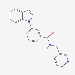 molecular formula C21H17N3O B2972707 3-(1H-indol-1-yl)-N-(pyridin-3-ylmethyl)benzamide CAS No. 1226456-03-6