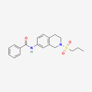molecular formula C19H22N2O3S B2972708 N-(2-(propylsulfonyl)-1,2,3,4-tetrahydroisoquinolin-7-yl)benzamide CAS No. 954591-57-2