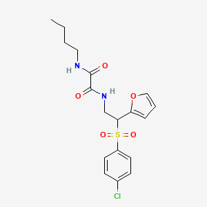 molecular formula C18H21ClN2O5S B2972710 N1-丁基-N2-(2-((4-氯苯基)磺酰基)-2-(呋喃-2-基)乙基)草酰胺 CAS No. 896329-44-5