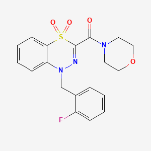 (1-(2-fluorobenzyl)-4,4-dioxido-1H-benzo[e][1,3,4]thiadiazin-3-yl)(morpholino)methanone