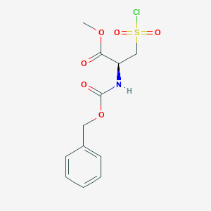 molecular formula C12H14ClNO6S B2972734 Methyl (2S)-3-chlorosulfonyl-2-(phenylmethoxycarbonylamino)propanoate CAS No. 2550996-97-7