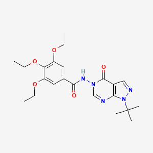 molecular formula C22H29N5O5 B2972737 N-(1-(tert-butyl)-4-oxo-1H-pyrazolo[3,4-d]pyrimidin-5(4H)-yl)-3,4,5-triethoxybenzamide CAS No. 899751-55-4