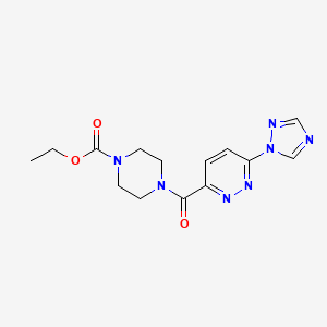ethyl 4-(6-(1H-1,2,4-triazol-1-yl)pyridazine-3-carbonyl)piperazine-1-carboxylate