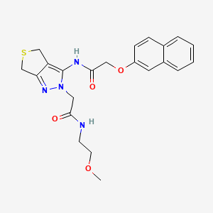 N-(2-methoxyethyl)-2-(3-(2-(naphthalen-2-yloxy)acetamido)-4,6-dihydro-2H-thieno[3,4-c]pyrazol-2-yl)acetamide