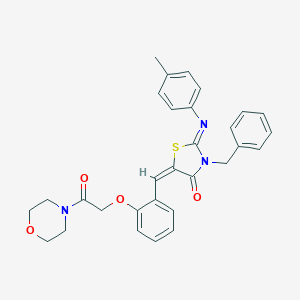 molecular formula C30H29N3O4S B297274 3-Benzyl-2-[(4-methylphenyl)imino]-5-[2-(2-morpholin-4-yl-2-oxoethoxy)benzylidene]-1,3-thiazolidin-4-one 