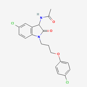 N-(5-chloro-1-(3-(4-chlorophenoxy)propyl)-2-oxoindolin-3-yl)acetamide