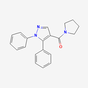molecular formula C20H19N3O B2972748 (1,5-Diphenylpyrazol-4-yl)-pyrrolidin-1-ylmethanone CAS No. 477711-85-6