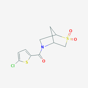molecular formula C10H10ClNO3S2 B2972749 (5-Chlorothiophen-2-yl)(2,2-dioxido-2-thia-5-azabicyclo[2.2.1]heptan-5-yl)methanone CAS No. 2097857-08-2