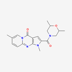 molecular formula C19H22N4O3 B2972759 2-(2,6-dimethylmorpholine-4-carbonyl)-1,7-dimethylpyrido[1,2-a]pyrrolo[2,3-d]pyrimidin-4(1H)-one CAS No. 946359-13-3