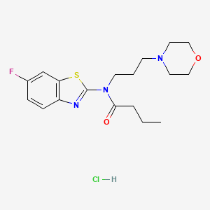 molecular formula C18H25ClFN3O2S B2972767 N-(6-氟苯并[d]噻唑-2-基)-N-(3-吗啉代丙基)丁酰胺盐酸盐 CAS No. 1216806-46-0