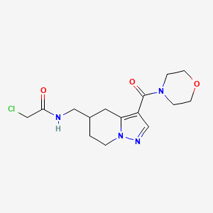 molecular formula C15H21ClN4O3 B2972784 2-Chloro-N-[[3-(morpholine-4-carbonyl)-4,5,6,7-tetrahydropyrazolo[1,5-a]pyridin-5-yl]methyl]acetamide CAS No. 2411283-83-3