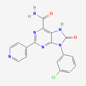 9-(3-chlorophenyl)-8-oxo-2-(pyridin-4-yl)-8,9-dihydro-7H-purine-6-carboxamide