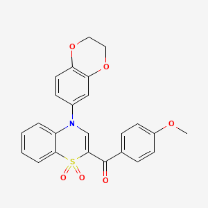 molecular formula C24H19NO6S B2972789 [4-(2,3-二氢-1,4-苯并二氧杂环-6-基)-1,1-二氧化-4H-1,4-苯并噻嗪-2-基](4-甲氧基苯基)甲甲酮 CAS No. 1114659-60-7
