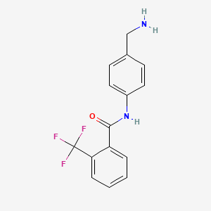 molecular formula C15H13F3N2O B2972796 N-[4-(Aminomethyl)phenyl]-2-(trifluoromethyl)benzamide CAS No. 926262-60-4
