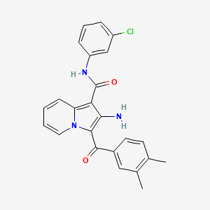 2-amino-N-(3-chlorophenyl)-3-(3,4-dimethylbenzoyl)indolizine-1-carboxamide