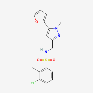 3-chloro-N-((5-(furan-2-yl)-1-methyl-1H-pyrazol-3-yl)methyl)-2-methylbenzenesulfonamide