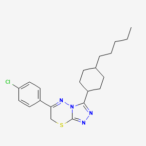 molecular formula C21H27ClN4S B2972825 6-(4-chlorophenyl)-3-(4-pentylcyclohexyl)-7H-[1,2,4]triazolo[3,4-b][1,3,4]thiadiazine CAS No. 860611-03-6
