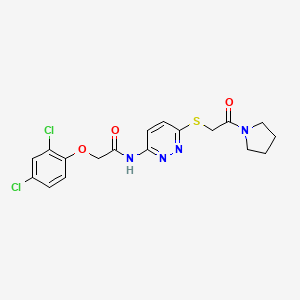 2-(2,4-dichlorophenoxy)-N-(6-((2-oxo-2-(pyrrolidin-1-yl)ethyl)thio)pyridazin-3-yl)acetamide