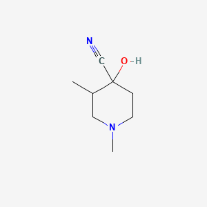 molecular formula C8H14N2O B2972828 4-Hydroxy-1,3-dimethylpiperidine-4-carbonitrile CAS No. 4395-99-7