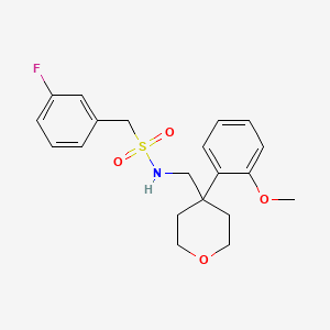 1-(3-fluorophenyl)-N-((4-(2-methoxyphenyl)tetrahydro-2H-pyran-4-yl)methyl)methanesulfonamide