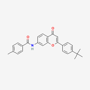 molecular formula C27H25NO3 B2972835 N-[2-(4-叔丁基苯基)-4-氧代-4H-色满-7-基]-4-甲基苯甲酰胺 CAS No. 923186-27-0