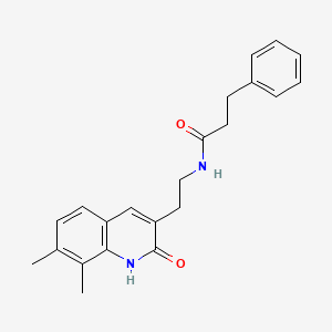 N-(2-(7,8-dimethyl-2-oxo-1,2-dihydroquinolin-3-yl)ethyl)-3-phenylpropanamide