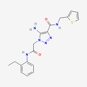 molecular formula C18H20N6O2S B2972841 5-amino-1-{[(2-ethylphenyl)carbamoyl]methyl}-N-[(thiophen-2-yl)methyl]-1H-1,2,3-triazole-4-carboxamide CAS No. 901024-29-1